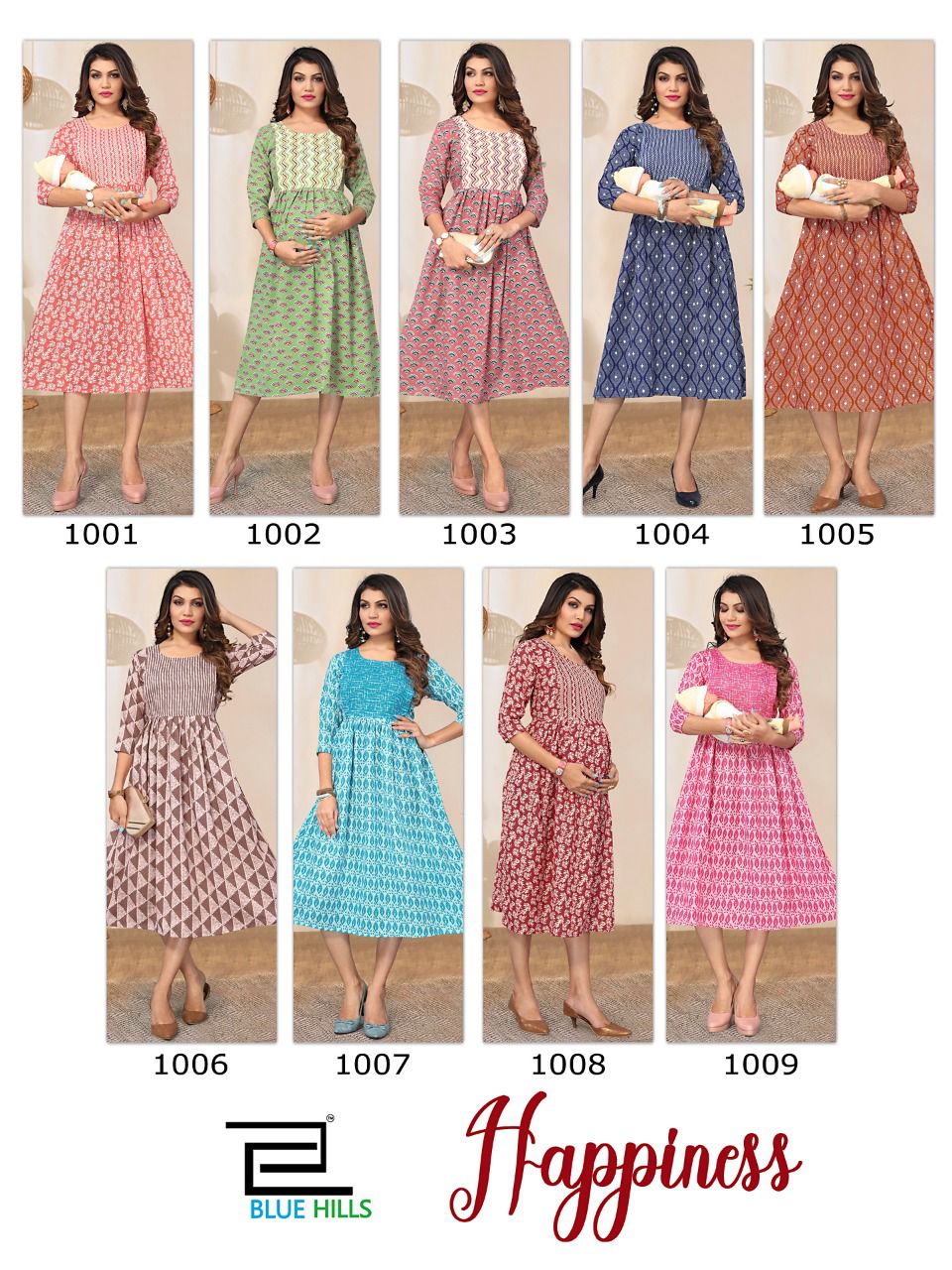 Blue Hills Happiness Feeding Wear Wholesale Designer Kurtis Catalog